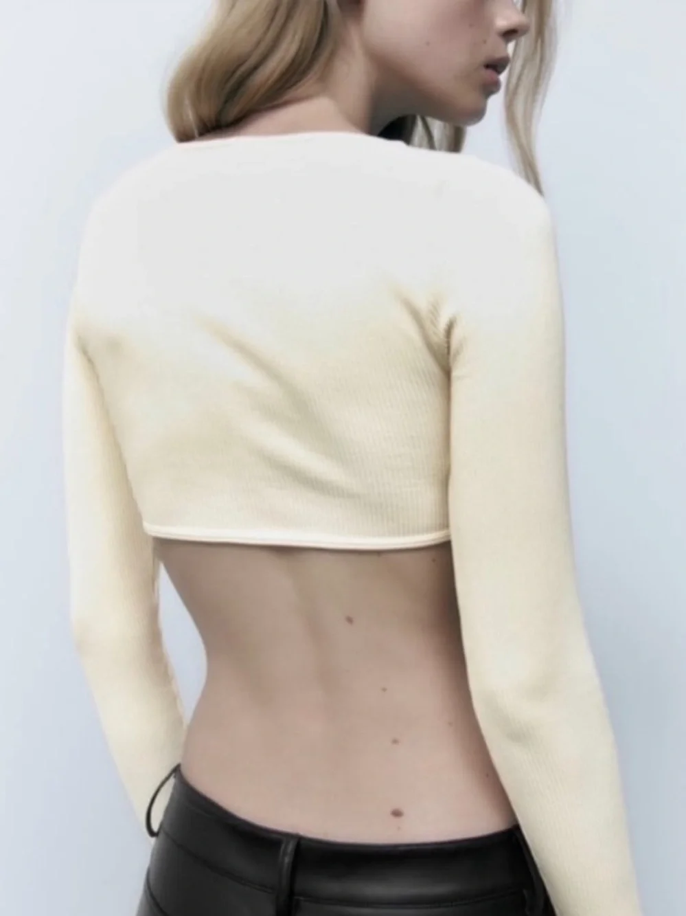 ZARA LIMITED EDITION Rhinestone Fringe Cream Top L